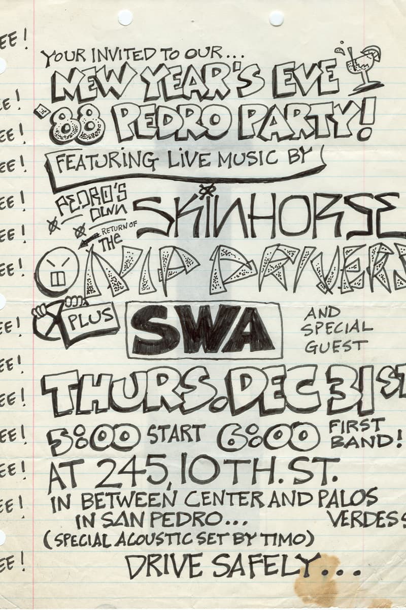 The Dip Drivers, SWA, Skinhorse, Timo (special acoustic set) - San Pedro, CA - Dec 31, 1987