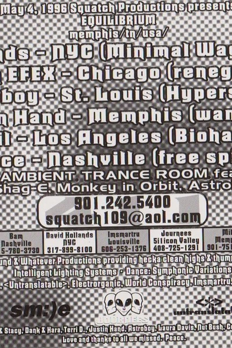 AstroBoy, David Hollands, Justin Hand, Mary Jane, Monkey in Orbit - at EQUILIBRIUM - Memphis, TN - May 4, 1996