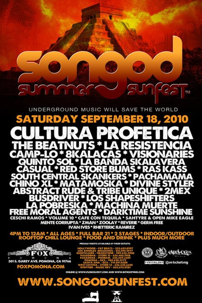 Cultura Profetica, Divine Styler, ABSTRACT RUDE, Matamoska, Reverie - Pomona, CA - Sep 18, 2010
