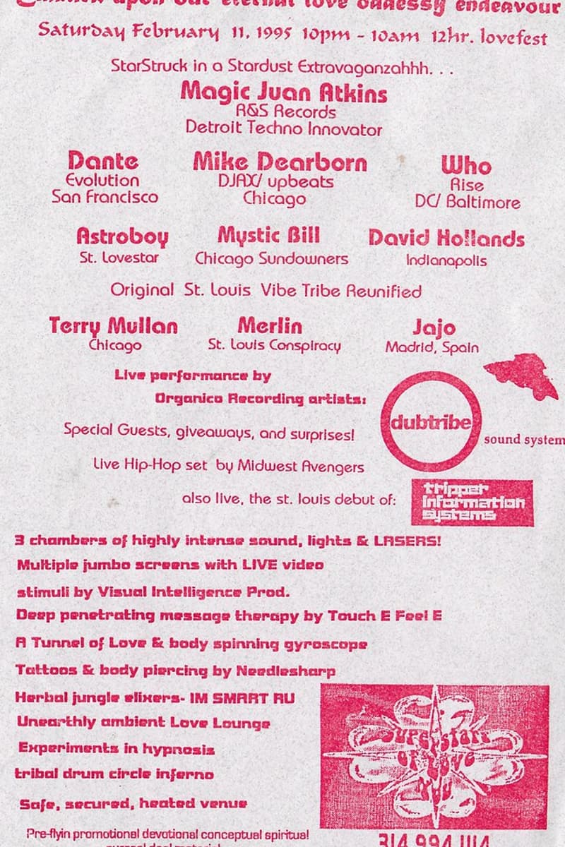 Terry Mullan, Merlin, WHO, AstroBoy, David Hollands - at Stardust Extravaganzahhh (implied event name, venue unclear) - St. Louis, MO - Feb 11, 1995