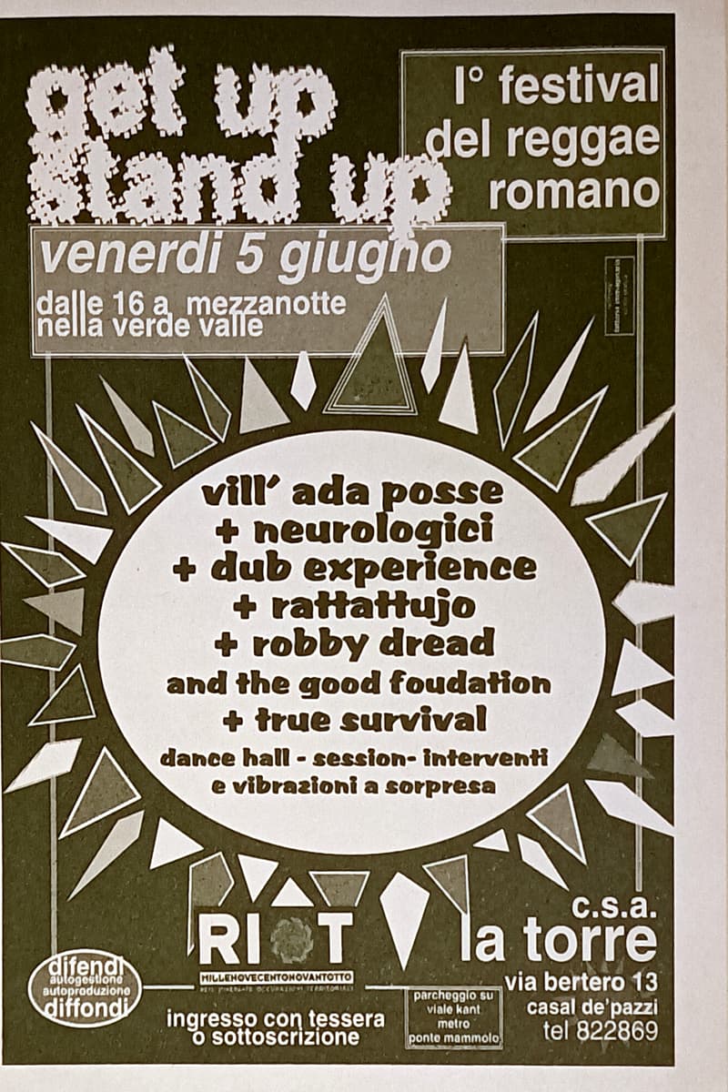 Robby Dread and the Good Foundation, Neurologici, Dub Experience, True Survival, Vill'Ada Posse - at C.S.A. La Torre - Rome (Roma) - Jun 5, 1992