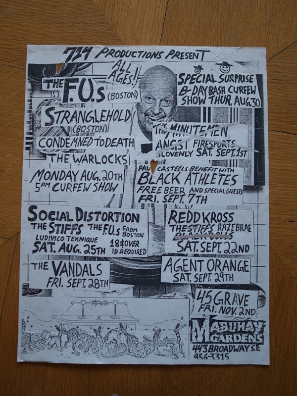 Slovenly, Black Athletes, The F.U.s, Condemned to Death, Stranglehold - at Mabuhay Gardens - San Francisco, CA