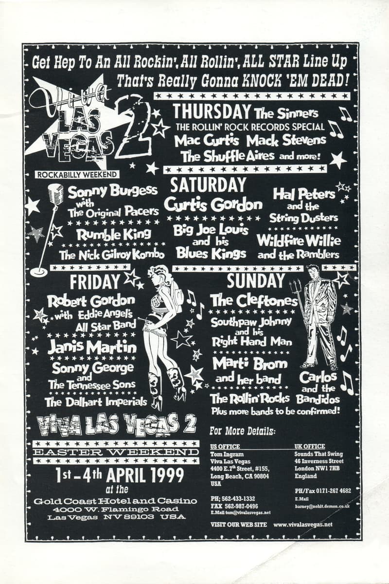 Big Joe Louis and his Blues Kings, Mack Stevens, Carlos and the Bandidos, Robert Gordon with Eddie Angel's All Star Band, The Shuffle Aires - Las Vegas, NV - Apr 1, 1999