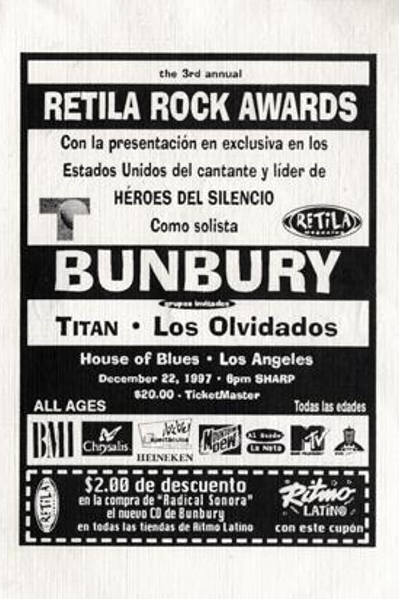 Héroes del Silencio, Titan, Bunbury, Los Olvidados - at House of Blues - Los Angeles, CA - Dec 22, 1997