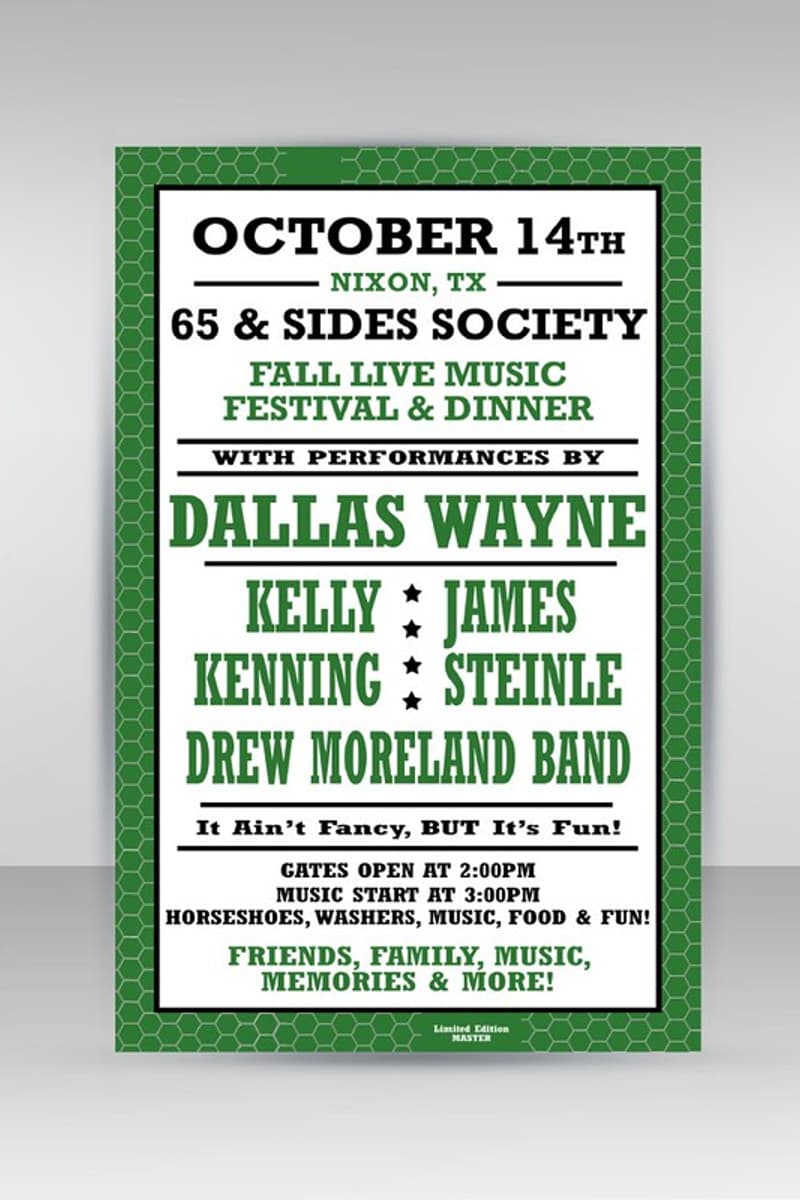 Drew Moreland Band, Kelly, Dallas Wayne, James, Kenning - at 65 & Sides Society - Nixon, TX - Oct 14, 2017