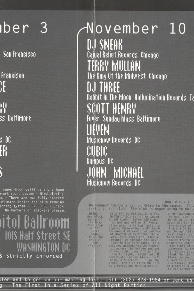 Terry Mullan, Rob Gardner, Scott Henry, John Michael, DJ Three - at The Capitol Ballroom - Washington, DC - Nov 3, 1995