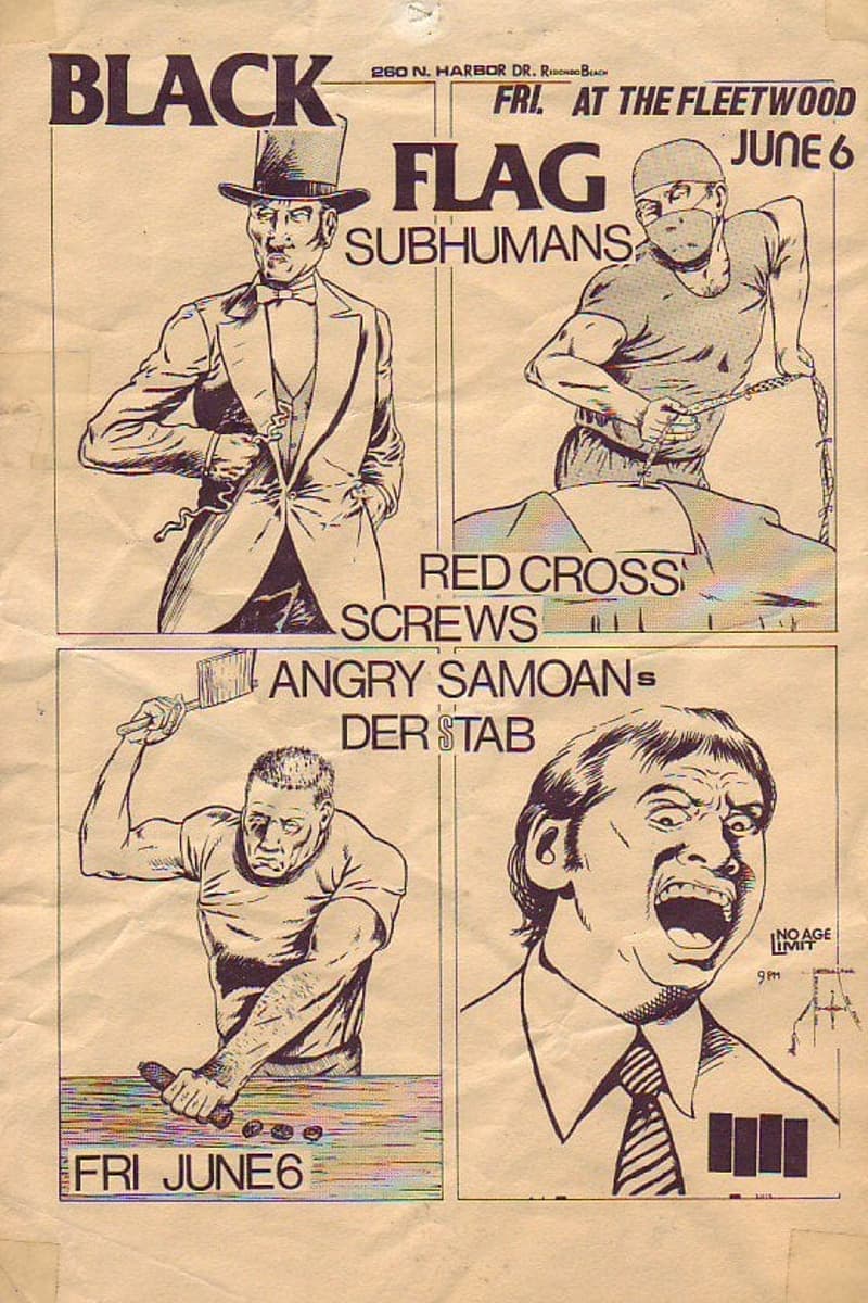 Screws, Red Cross, Subhumans, Black Flag, Angry Samoans - at The Fleetwood - Redondo Beach, CA