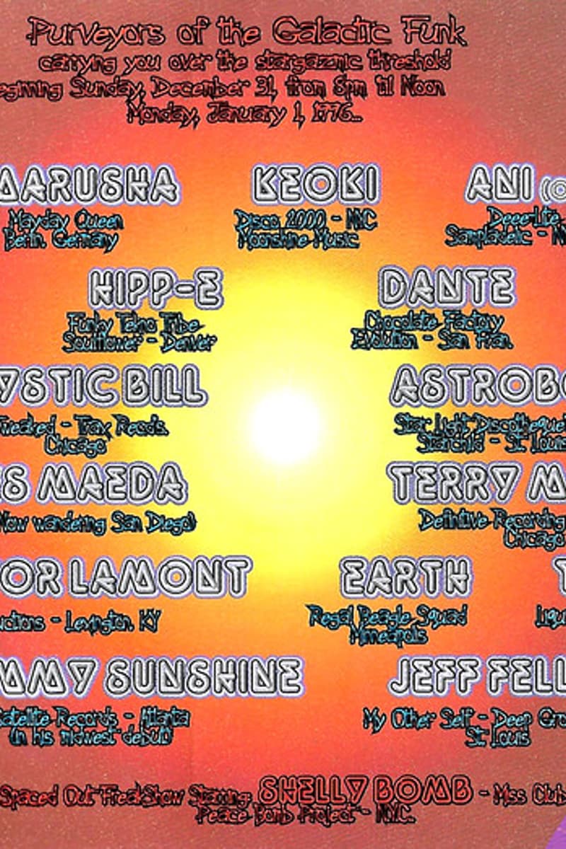 Halo, Terry Mullan, Ozone Troop, Ani (GN-8), Trevor Lamont - at The Orbit Room / The Ambient Lunar Lounge - Dec 31, 1995