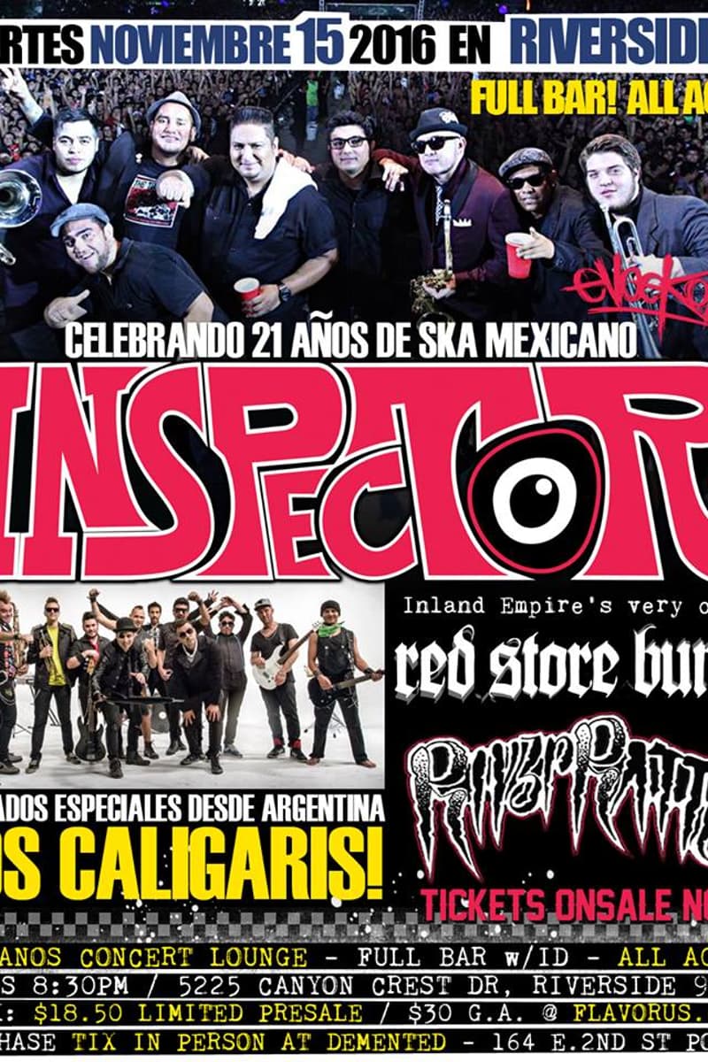 Red Store Bums, Pinzprahs, Los Caligaris, Inspector - at Romanos Concert Lounge - Riverside, CA - Nov 15, 2016