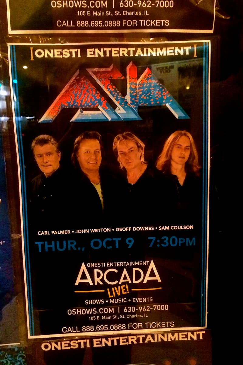 Carl Palmer, John Wetton, Geoff Downes, Asia, Sam Coulson - at Arcada Live (Onesti Entertainment Arcada) - St. Charles, IL - Oct 9, 2014