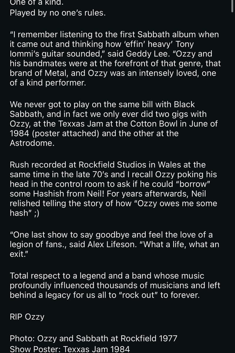 Ozzy Osbourne, rush, Black Sabbath - at Cotton Bowl / Astrodome / Rockfield Studios - Dallas / Houston / Wales, TX - Jun 1, 1984