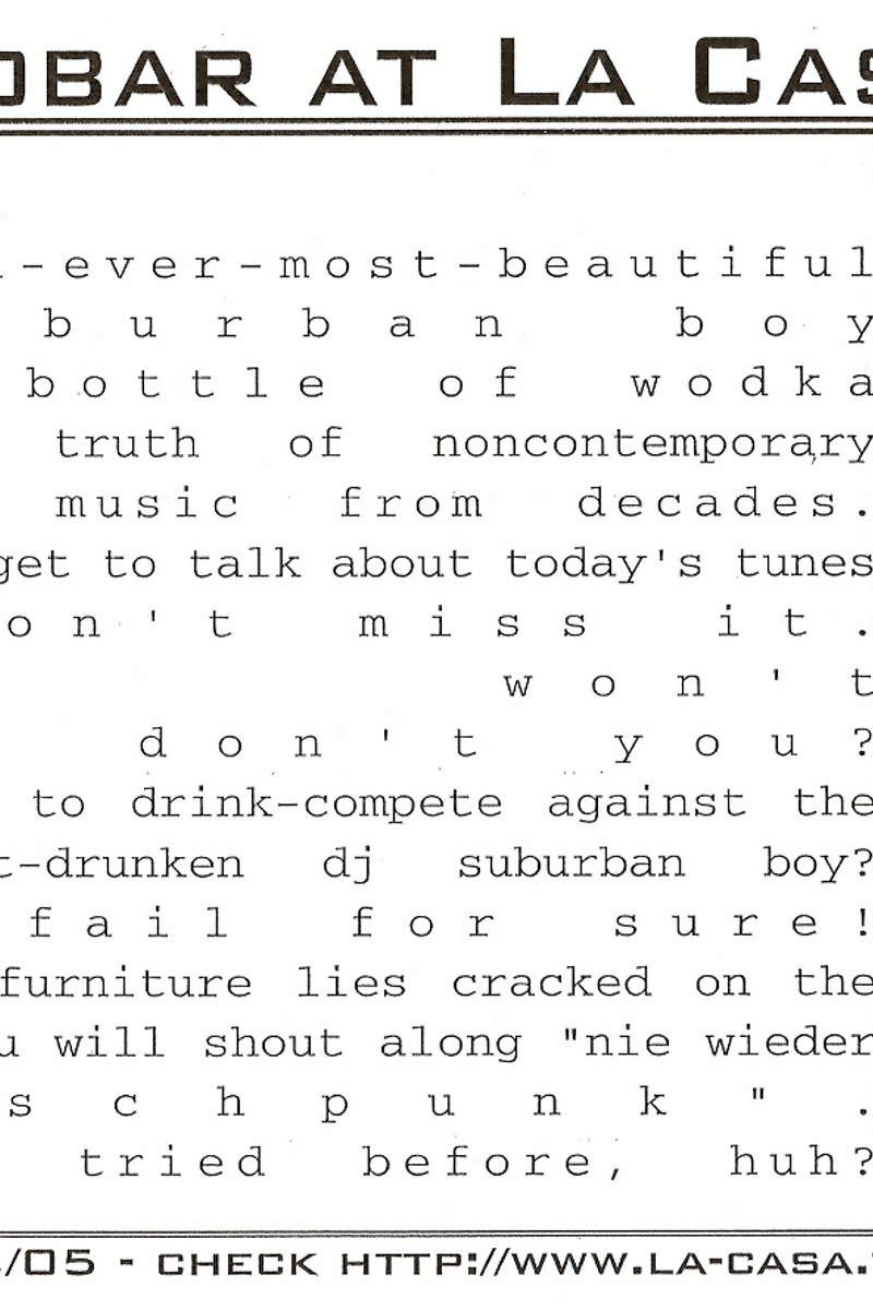 DJ Suburban Boy - at La Casa - Berlin - Dec 22, 2005