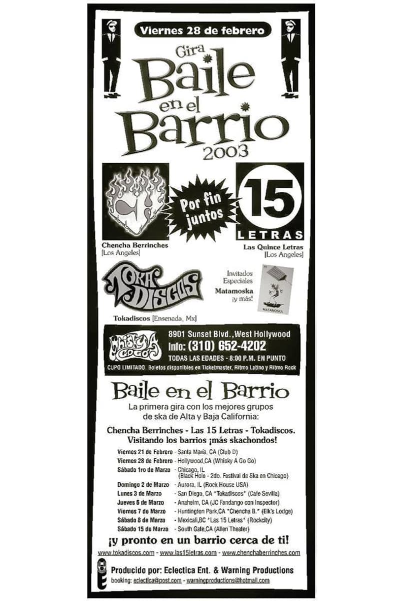 Matamoska, Chencha Berrinches, Las Quince Letras, Tokadiscos - at Whisky A Go Go - West Hollywood / Hollywood, CA - Feb 28, 2003