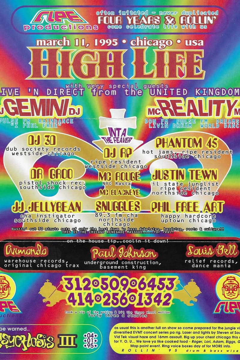 Phantom 45, MC Blackeye, DJ Gemini, Armondo, Snuggles - Chicago, IL - Mar 11, 1995