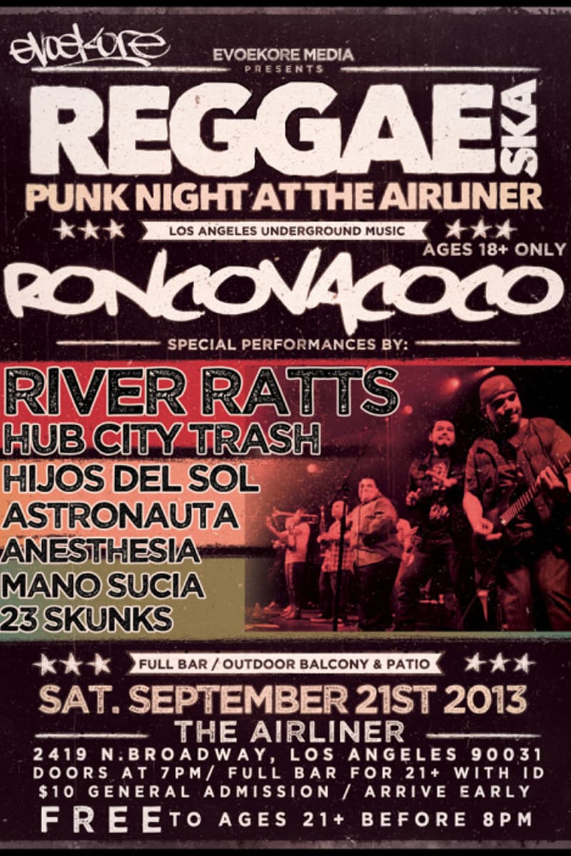 23 Skunks, Mano Sucia, Hub City Trash, Ron Con Coco, Hijos Del Sol - at The Airliner - Los Angeles, CA - Sep 21, 2013