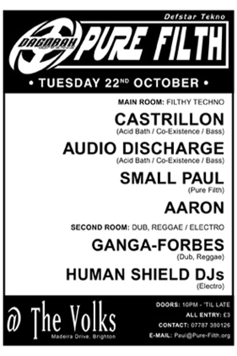 Small Paul, Aaron, Human Shield DJs, Ganga-Forbes, Audio Discharge - at The Volks - Brighton - Oct 22, 2002