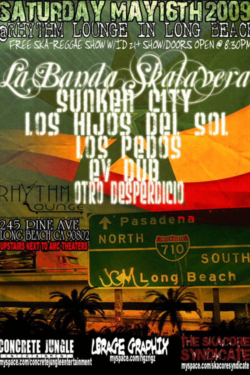 Otro Desperdicio, Los Pecos, Los Hijos Del Sol, La Banda Skalavera, EV Dub - at Rhythm Lounge - Long Beach, CA - May 16, 2009