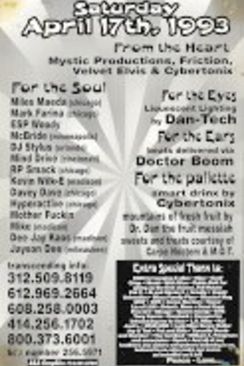 Stinky Badfish, RP Smaack, EBP Wash, Mark Farina, Mike - at Mystic Productions - Apr 15, 1995