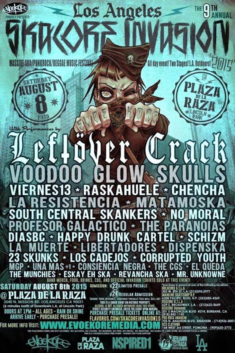 The Paranoias, Matamoska, Mr. Unknowne, Una Mas +1, Libertadores - Los Angeles, CA - Aug 8, 2015