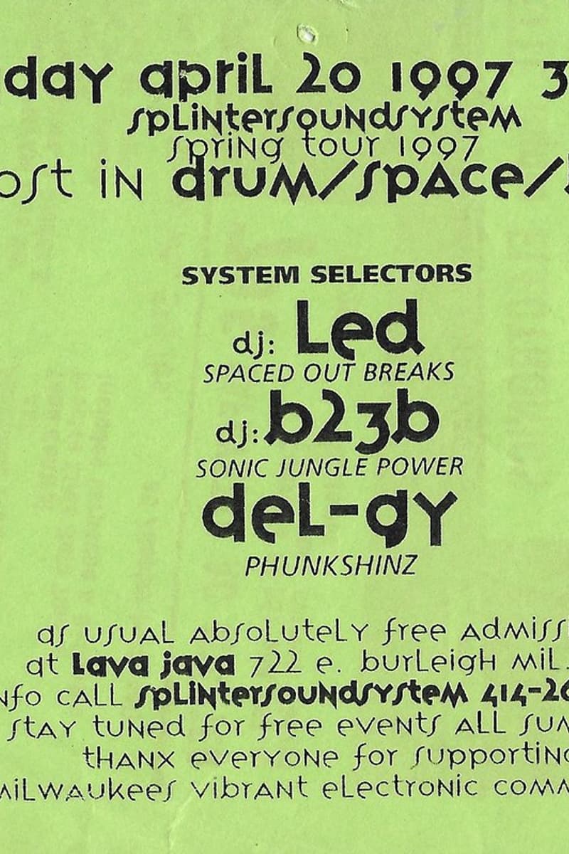 del-gy, DJ Led, DJ b23b - at Lava Java - Milwaukee, WI - Apr 20, 1997