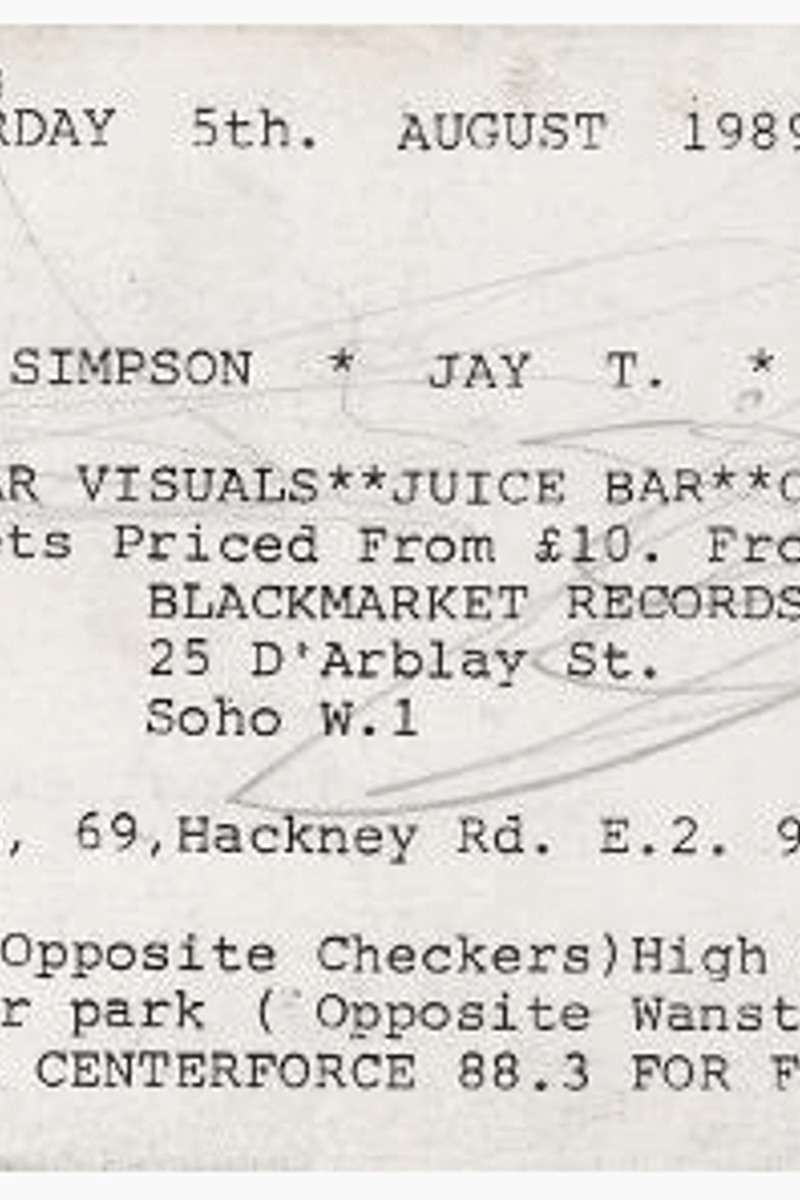 Chris Energy, Errol Simpson, The Doctor, Jay T. - at The Overloas - London - Aug 5, 1989