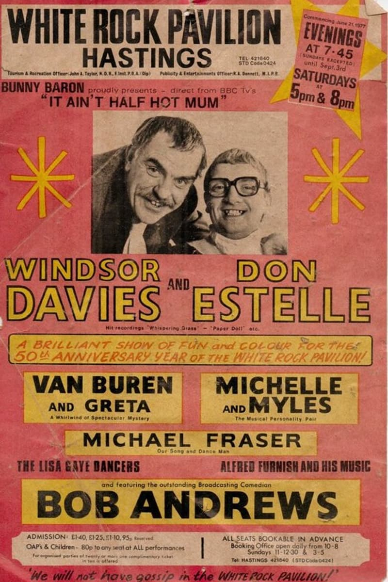 Windsor Davies, Michelle and Myles, The Lisa Gaye Dancers, Don Estelle, Van Buren and Greta - at White Rock Pavilion - Hastings - Jun 21, 1977