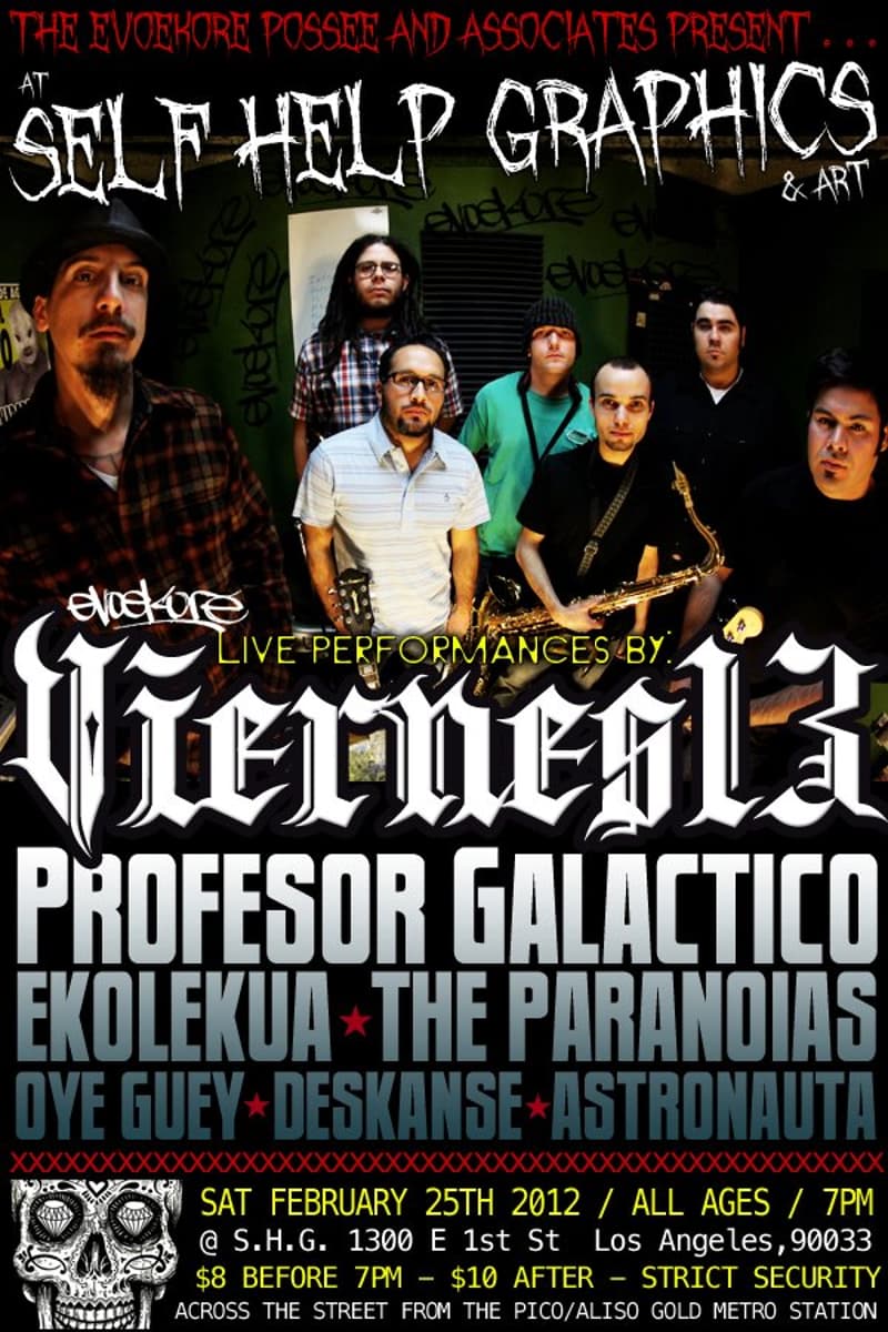 The Paranoias, Oye Guey, Viernes 13, Deskanse, Astronauta - at Self Help Graphics & Art - Los Angeles, CA - Feb 25, 2012