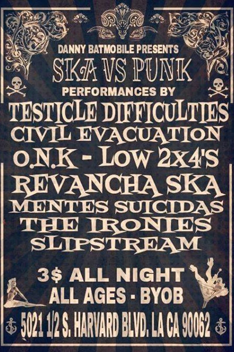 The Ironies, Mentes Suicidas, Revancha Ska, Low 2x4's, Slipstream - Los Angeles, CA