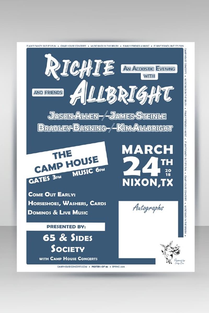 James Steinle, Bradley Banning, Richie Allbright, Jason Allen, Kim Allbright - at The Camp House - Nixon, TX - Mar 24, 2018