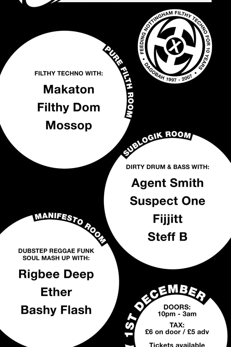 Agent Smith, Ether, Fijjitt, Filthy Dom, Steff B - at Blueprint - Nottingham - Dec 1, 2007