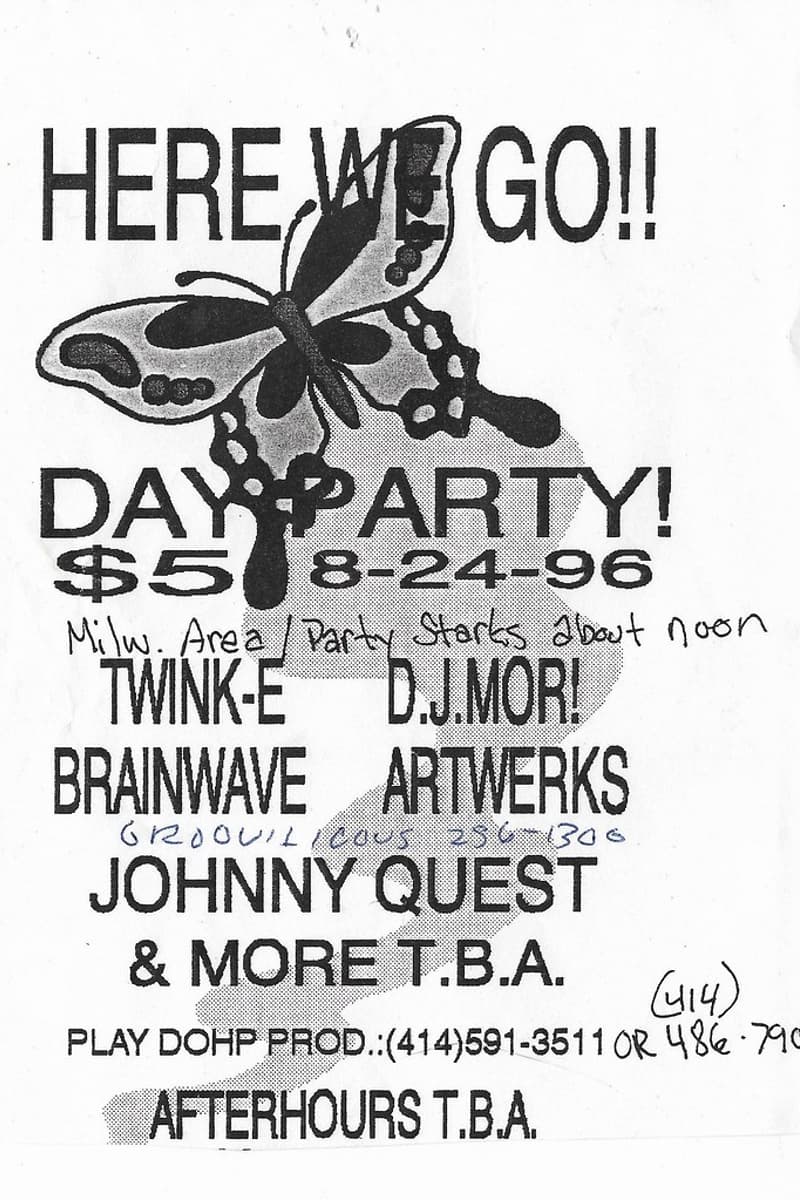 TWINK-E, ARTWERKS, JOHNNY QUEST, D.J. MOR!, BRAINWAVE - Milwaukee, WI - Aug 24, 1996