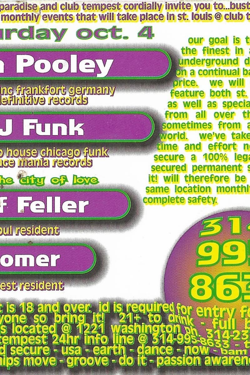 Ian Pooley, Jeff Feller, Boomer, DJ Funk - at Club Tempest - St. Louis, MO - Oct 4, 1997