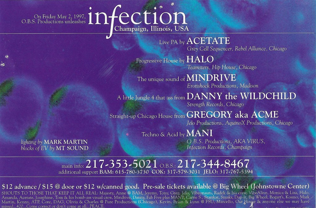 Halo, Danny The Wildchild, Acetate, Mani, Mindrive - at Big Wheel (Johnstowne Center) - Champaign, IL - May 2, 1997