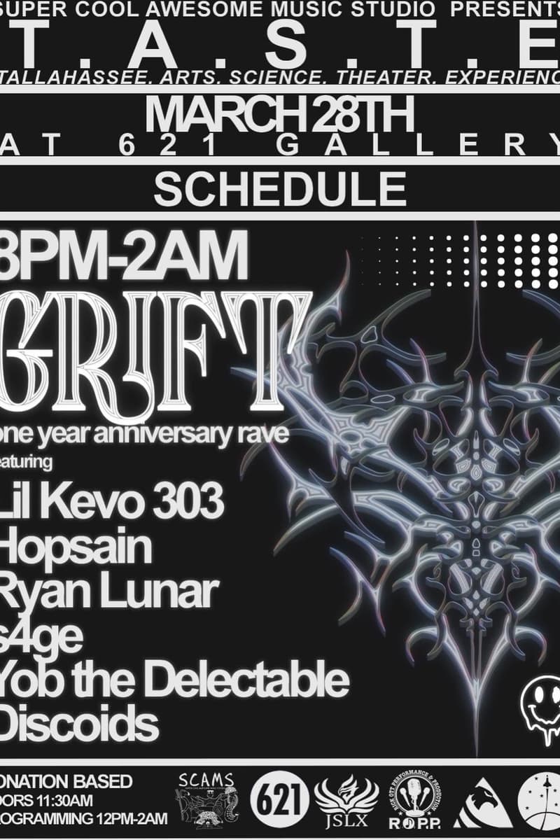 Yob the Delectable, discoids, s4ge, Hopsain, Lil Kevo 303 - at 621 gallery - Tallahassee, FL - Mar 28, 2025