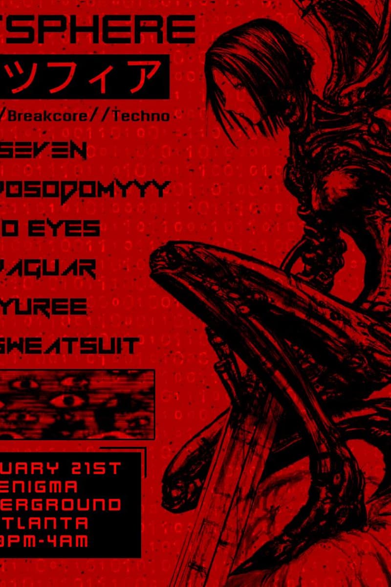DJ Sweatsuit, Seven, Pseudosodomyyy, No Eyes, Yuree - at Enigma Underground - Atlanta, GA - Feb 21, 2025