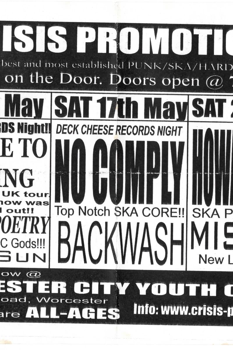 Backwash, 3 Minute Poetry, Aura Sun, Howards Alias, Misused - at Worcester City Youth Center - Worcester