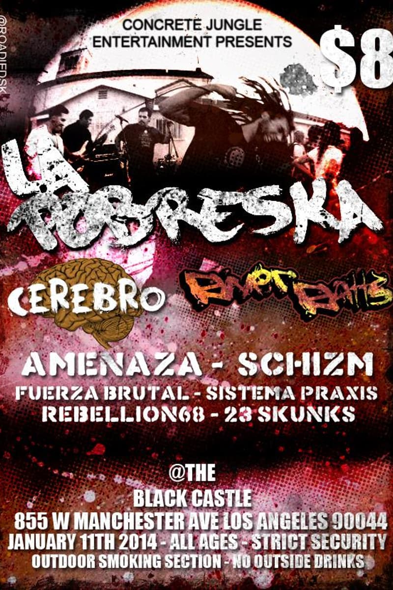 Amenaza, Sistema Praxis, 23 Skunks, Rebellion68, Cerebro - at The Black Castle - Los Angeles, CA - Jan 11, 2014