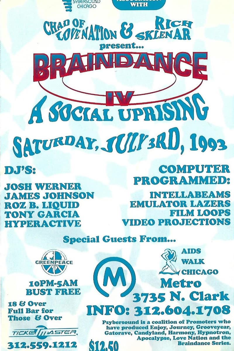 Tony Garcia, Roz B. Liquid, James Johnson, Josh Werner, Hyperactive - at Metro - Chicago, IL - Jul 3, 1993