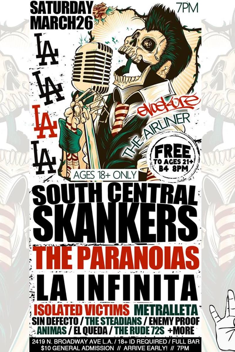 The Paranoias, La Infinita, The Steadians, Animas, The Rude 72s - at The Airliner - Los Angeles, CA - Mar 26, 2016