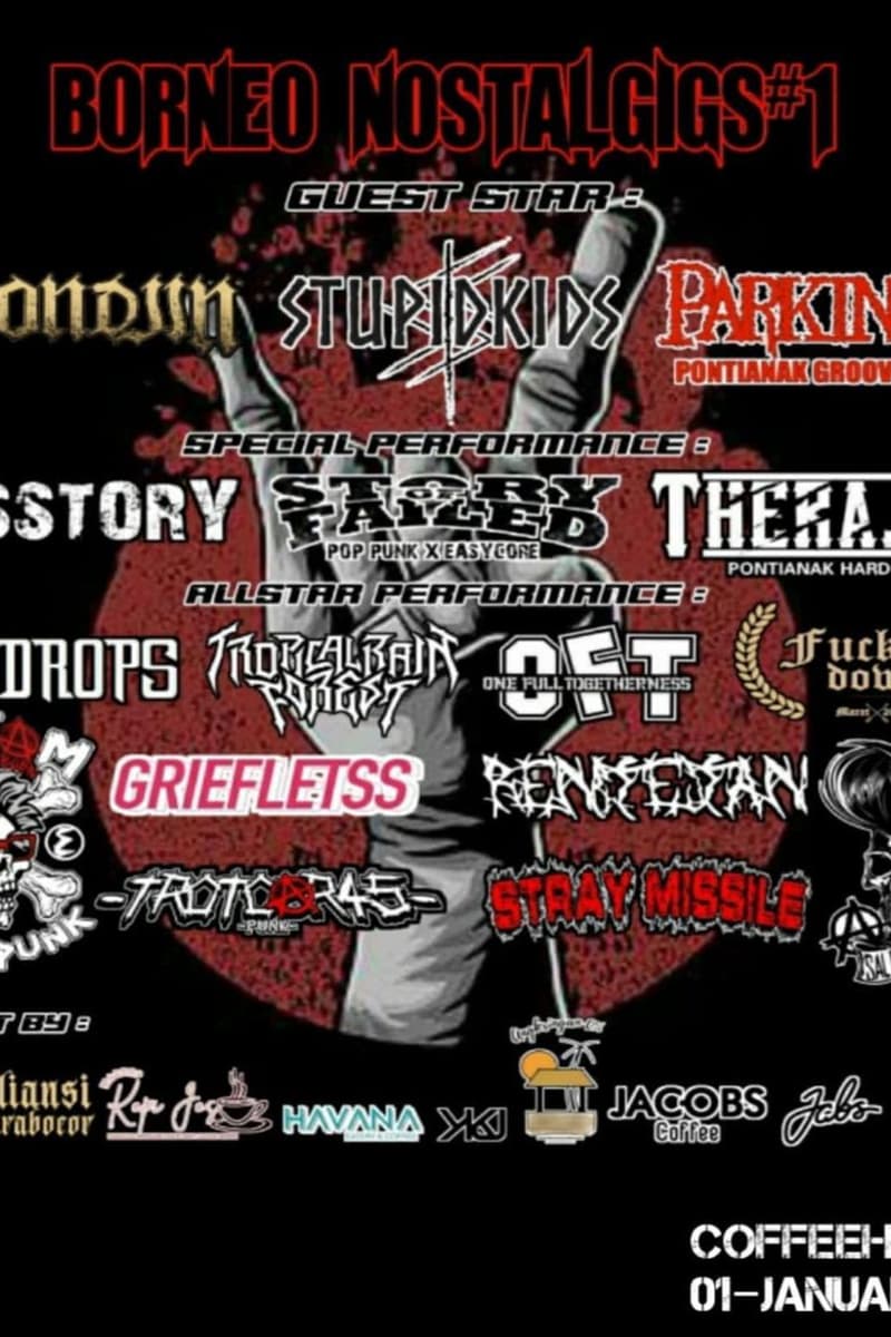 Story Failed, Salon Mohawk, Stupidkids, Rengedan, Raindrops - at Coffeehouse - Pontianak - Jan 1, 2022