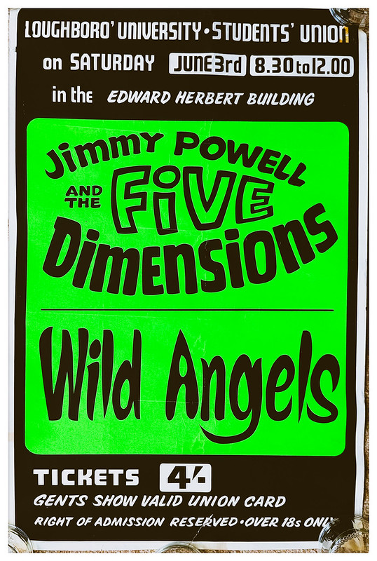 Jimmy Powell and the Five Dimensions, Wild Angels - at Edward Herbert Building, Loughborough University Students' Union - Loughborough - Jun 3, 1967