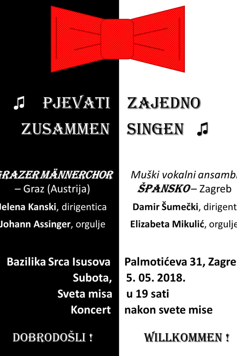 Grazer Männerchor, Muški vokalni ansambl Špansko - at Bazilika Srca Isusova - Zagreb - May 5, 2018
