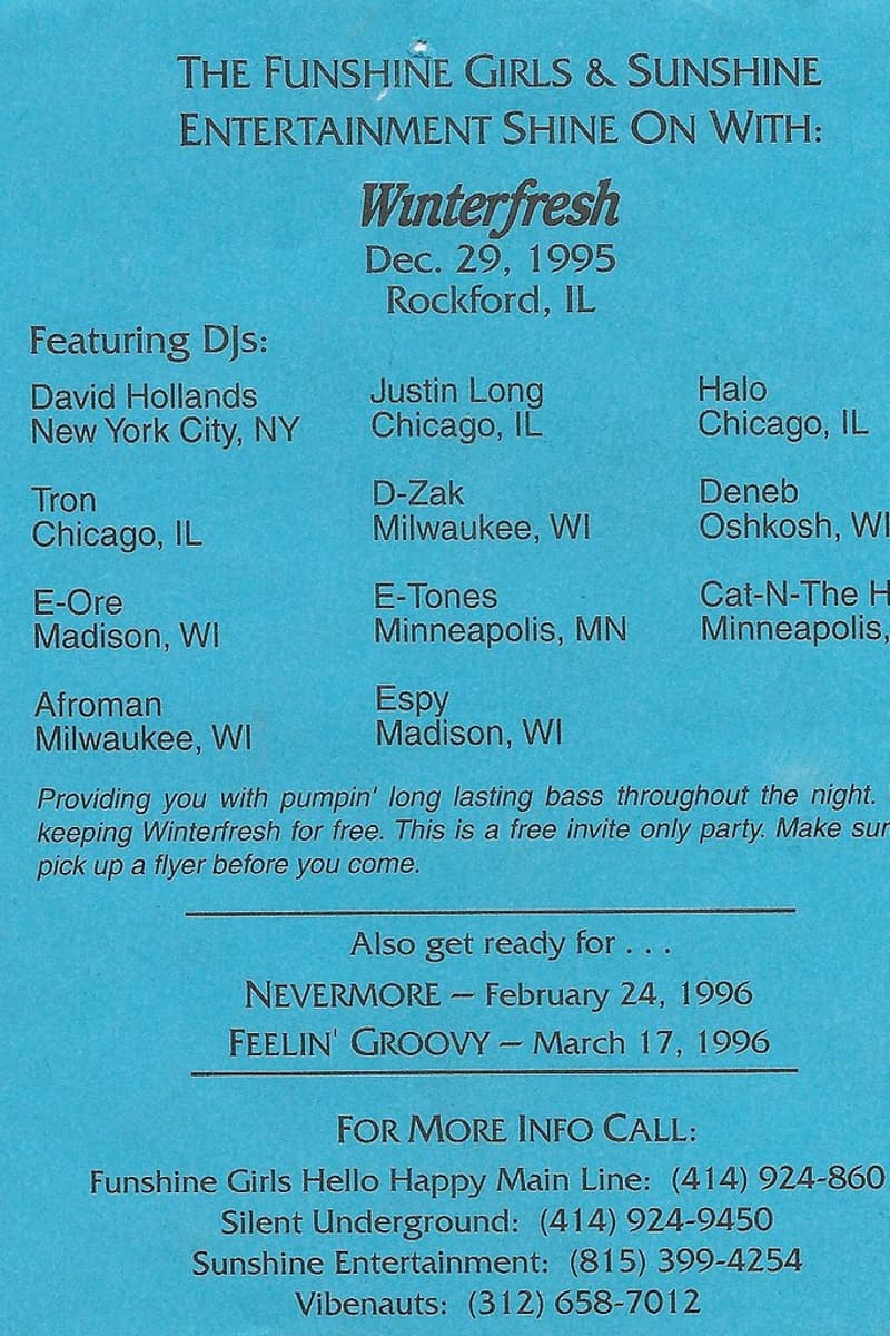 Halo, Espy, David Hollands, Tron, afroman - Rockford, IL - Dec 29, 1995