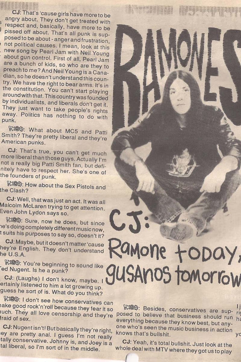 CJ Ramone, Los Gusanos, Ramones