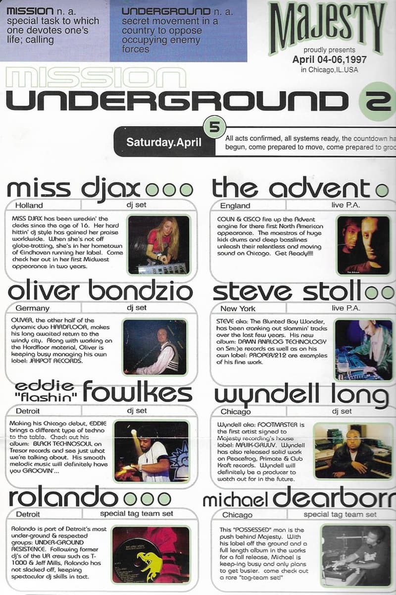 The Advent, Michael Dearborn, Wyndell Long, Eddie 'Flashin' Fowlkes, Steve Stoll - at Majesty - Chicago, IL - Apr 5, 1997