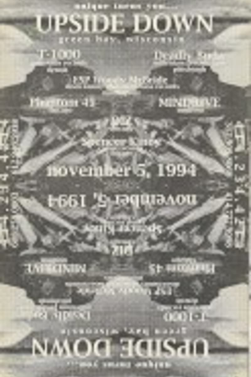 Friction of MINDRIVE, Death Juno, Sense Snak, T 1000 - at Upside Down - Detroit / Minneapolis / Chicago / Pittsburgh - Nov 5, 1994
