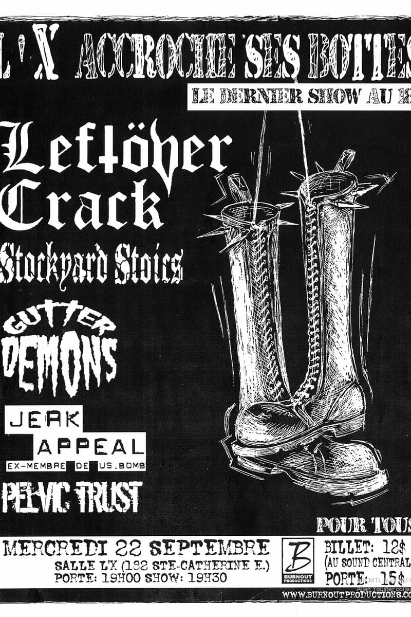 Stockyard Stoics, Pelvic Trust, Gutter Demons, Jerk Appeal, Leftöver Crack - at Salle L'X - Montreal