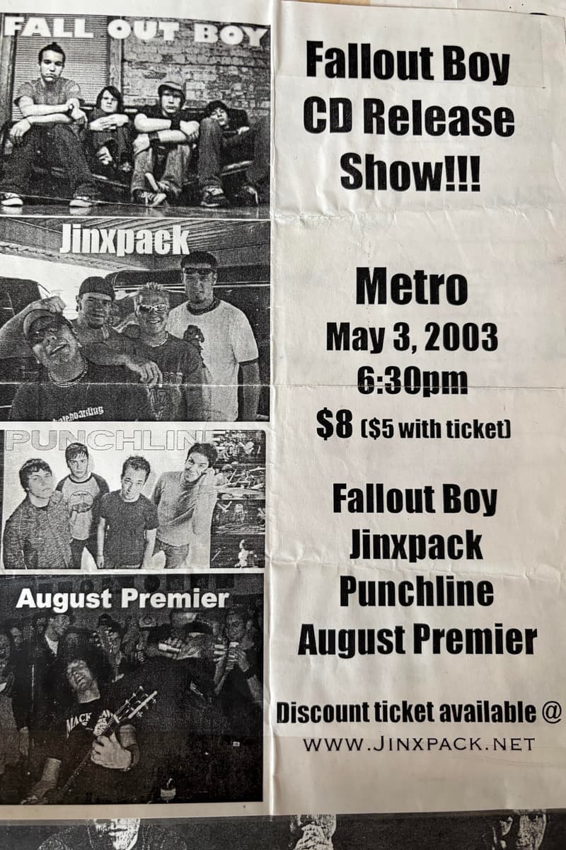 August Premier, Fall Out Boy, Punchline, Jinxpack - at Metro - May 3, 2003