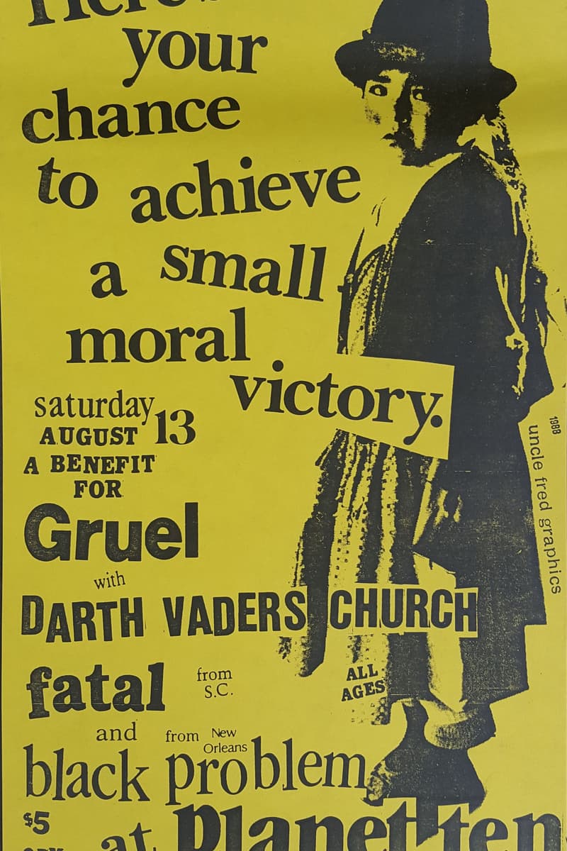 Black Problem, Fatal, Gruel, Darth Vaders Church - at Planet Ten - Tallahassee, FL - Aug 13, 1988