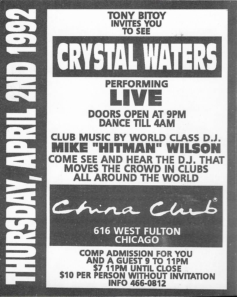 Crystal Waters, Mike 'Hitman' Wilson - at China Club - Chicago, IL - Apr 2, 1992